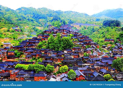 The Xijiang Qianhu Miao Village Stock Photo Image Of Cityscape