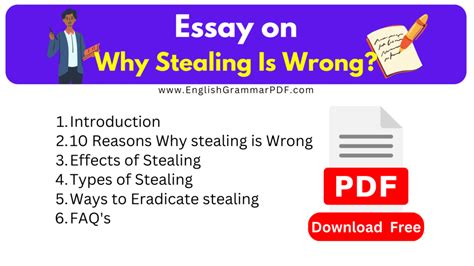 Essay On Why Stealing Is Wrong Free Download English Grammar Pdf