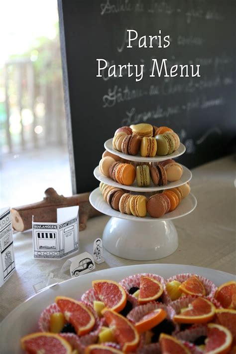 Paris Party Menu Ideas Parisian Birthday Party Parisian Party