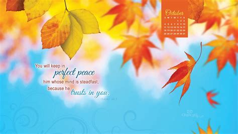October 2015 Perfect Peace Desktop Calendar Free October Wallpaper