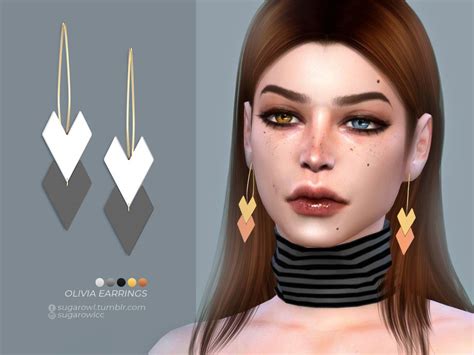 Sims 4 — Olivia Earrings By Sugarowl — New Mesh Base Game