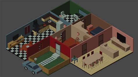 low poly house 3d asset game ready by emre jamie
