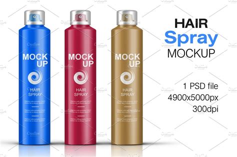Download Hair Spray Bottle Mockup Vol. 2 ~ Product Mockups ~ Creative Market