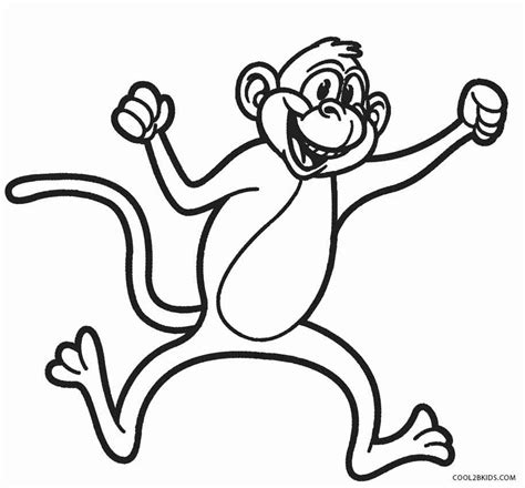 Monkeys coloring page with few details for kids. Free Printable Monkey Coloring Pages for Kids | Cool2bKids