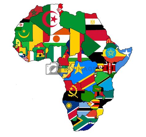 Africa Map With Flags By Michal Vectors Illustrations Free