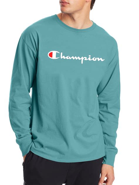 Champion Mens And Big Mens Script Logo Classic Graphic Long Sleeve T