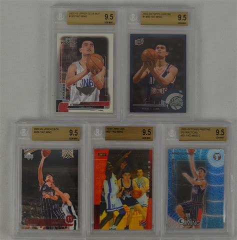 This reminds me of how happy ming made me. Lot Detail - Yao Ming Lot of 5 Rookie Cards Graded BGS 9.5 Gem Mint