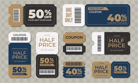 Premium Vector Coupon Discount Isolated T Voucher For Business Set