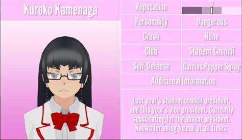Kuroko Kamenaga Wiki Yandere Simulator Amino