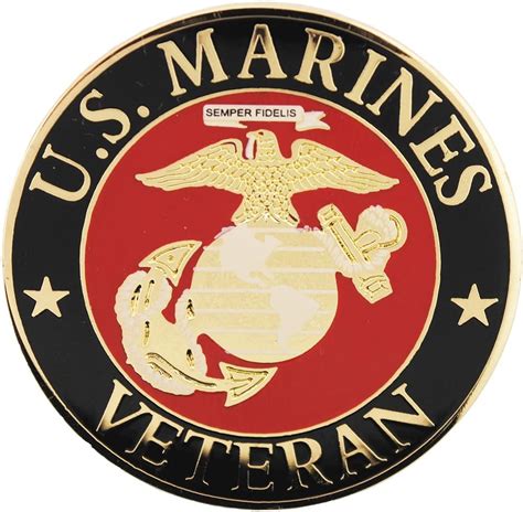 Ee Inc Us Marine Corps Veteran Logo Pin 1 12 Inches Red