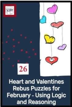 26 Heart and Valentines Rebus Puzzles for February - Using Logic and