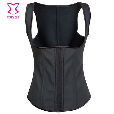 black spiral steel boned corselet underbust cupless waist trainer corset latex waist trainer