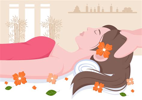 illustration vectorielle de massage dans un salon de beauté spa pour le corps relaxation