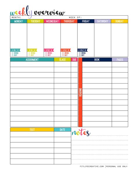 Student Planner Printable Free To Download And Use In Your Favorite
