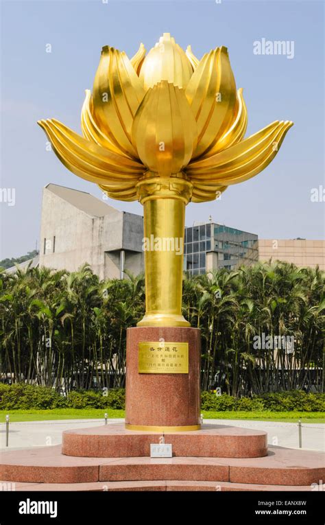 Golden Lotus Flower In Lotus Square Macau China Stock Photo Royalty
