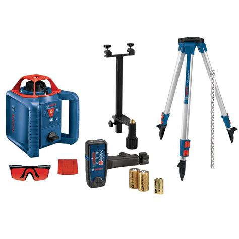 Bosch 800 Ft Rotary Laser Level Complete Kit Self Leveling With Hard
