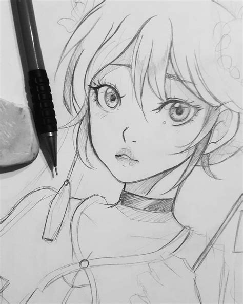 Japanese Girl Pencil Drawing