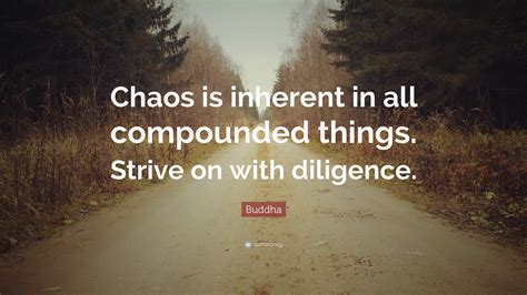 Buddha Quote Chaos Is Inherent In All Compounded Things Strive On