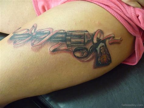 Guns, though often synonymous with violence and destruction, are also symbolic of machismo, adventure and security. Gun Tattoos | Tattoo Designs, Tattoo Pictures