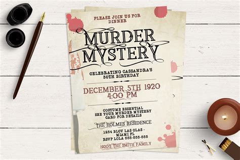 Murder Mystery Party Escape Room Invitation Murder Mystery Etsy