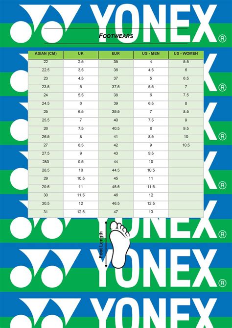 Yonex Size Chart Perfect Sports