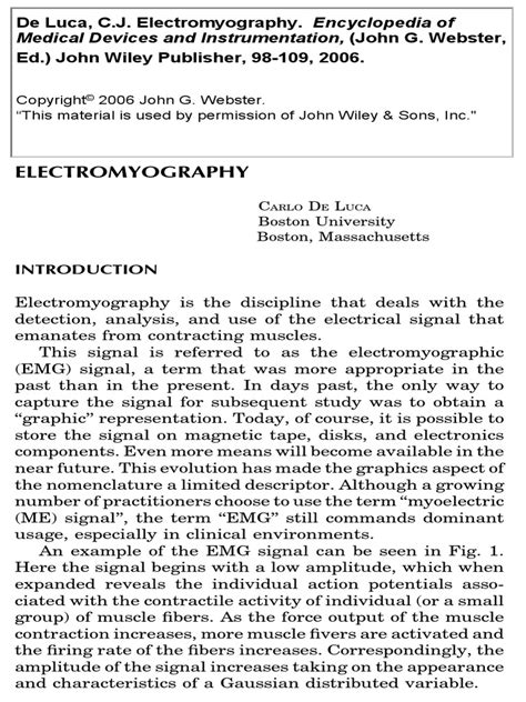 Electromyography Medical Encyclopedia Pdf Pdf Electromyography
