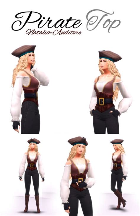 Pirate Tops Natalia Auditore Sims 4 Teen Sims 4 Characters Sims 4