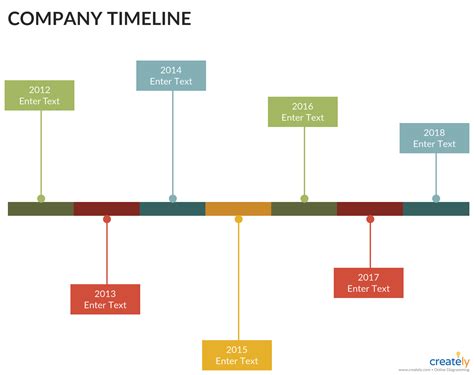 Company Timeline Template Business History Software Design Diagram