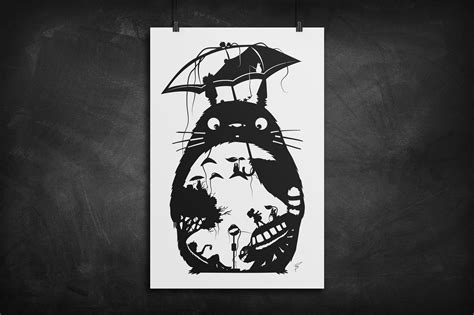 Totoro My Neighbor Totoro Silhouette Art Print Art Of Will Pigg