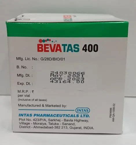 Intas Bevacizumab Concentrate For Solution Infusion 400mg16ml Bevatas