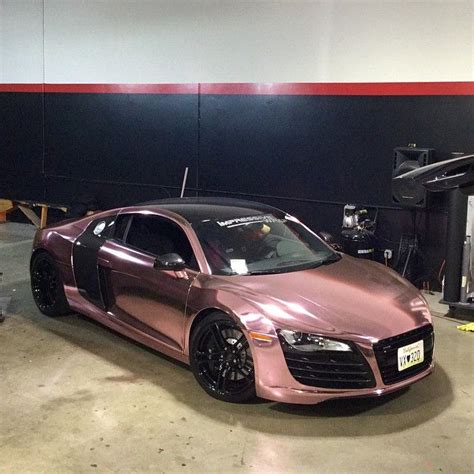 Audi R8 Wrapped In Rose Gold Chrome And Wheels Powder