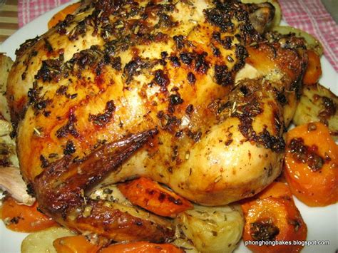 In a small bowl, combine the parsley, thyme, olive oil, the juice of 1 lemon, 1 teaspoon salt and 1/2 teaspoon pepper. Herb Roasted Whole Chicken and Roasted Potatoes (Ree ...