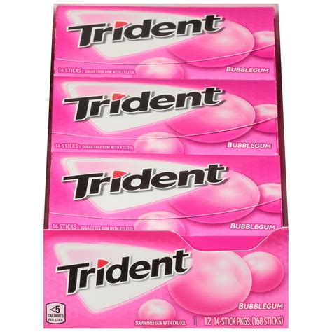 Trident Bubblegum Sugar Free Gum 12 Pk 14 Pc