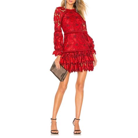 Ruique Women 2019 Newspring Red Temperament Dress Fashion Lantern Sleeve Annual Meeting Party