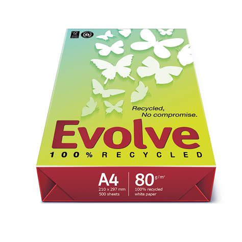 Evolve Everyday Paper Fsc Recycled Ream Wrapped 80gsm A4 White Ref