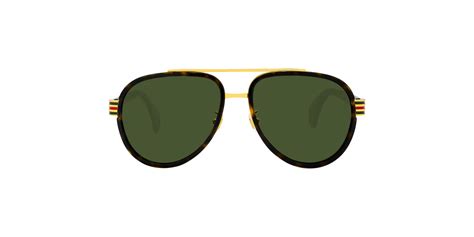 gucci gg0447s havana green aviator men sunglasses 58mm designer eyes