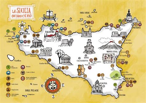 Sicily To Discover By Federico Mariani In Colorful Map Illustration