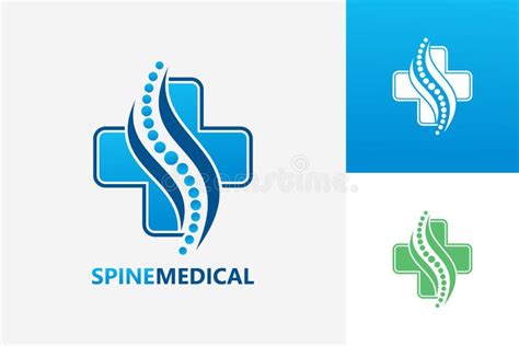 Spine Medical Logo Template Design Vector Emblem Design Concept
