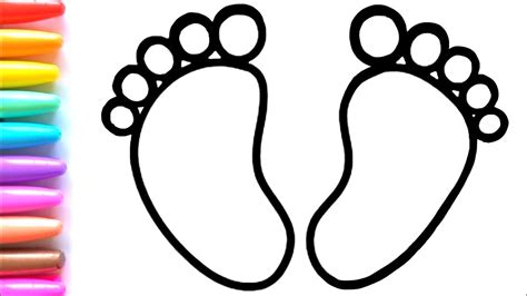 Baby Feet Drawing Step By Step
