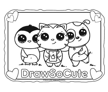 Vector kawaii illustration for coloring pages and books. Free Selfie Coloring Page - Draw So Cute