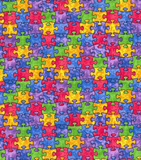 Autism Fabric Autism Fabric By The Yard Autism Cotton Etsy