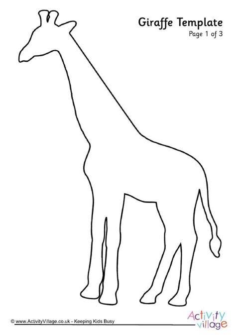 This giraffe template shows a giraffe turned slightly towards us, which gives children the opportunity to add the giraffe's features to the template as well . Pin on šablony