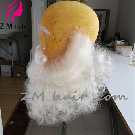 Santa Claus Beard Yak Hair Full Wavy Beard Moustache Eyebrows Set B