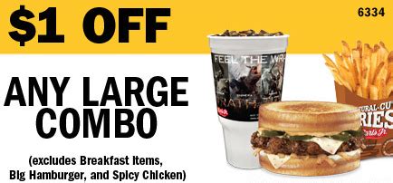 Don't leave it until later, these savings won't stick around forever. Carl's Jr: $1.00 Off ANY Large Combo Coupon!