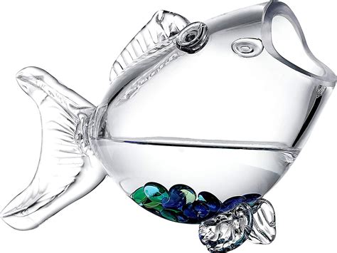 Kmwares Clear Glass Decorative Fish Shaped Tankbowlvase