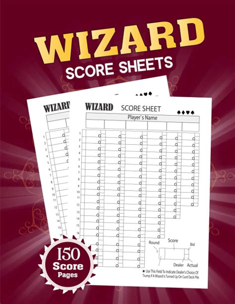 Wizard Score Sheets 150 Large Score Pads Wizard Note Score Sheet