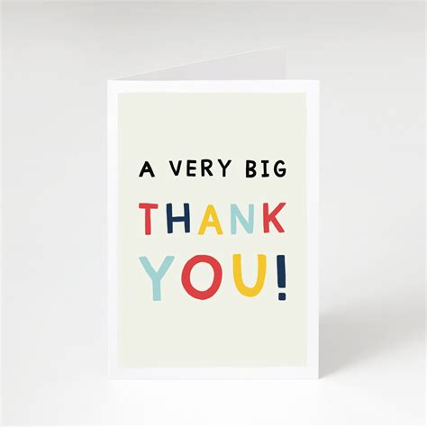 A Very Big Thank You Card Thanks Card Thank You So Much A6 Etsy