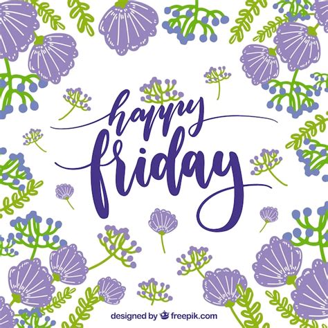 Free Vector Happy Friday Vintage Floral Background