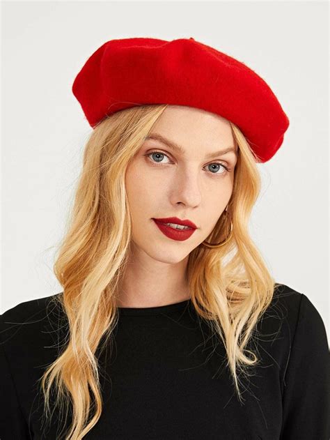 Plain New Year Beret Cap Berets Cap Red Beret Beret