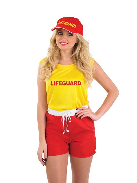 Ladies Female Lifeguard Costume For 90s Bay Fancy Dress Adults Womens